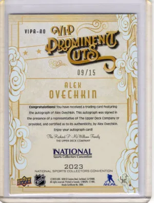 2023 Prominent Cuts Ovechkin Auto 9/15 back